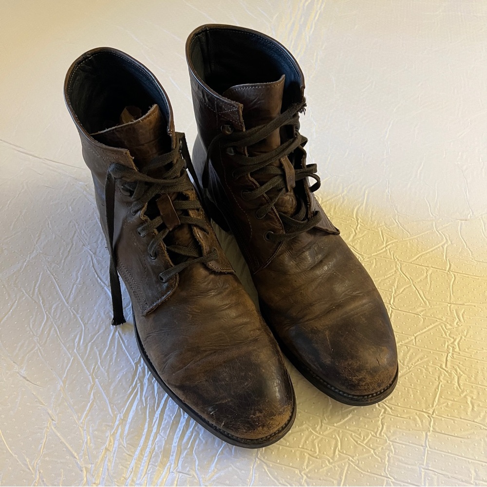 To Boot New York Adam Derrick Boots Mens 11 Brown Leather Made In Italy Lace Up